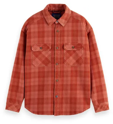 Obrázek produktu pro Pánská košile Scotch & Soda, model Overshirt, džínová tkanina, kostkovaný vzor, červená kostka, velikost 610, S