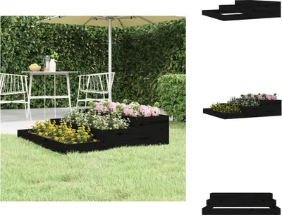 Obrázok produktu pre vidaXL Kvetináč čierny 107x107x27 cm z masívneho borovicového dreva - Kvetináče a sadenice