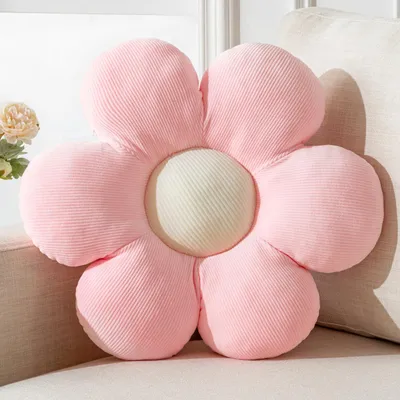 Immagine prodotto di Cuscino a forma di fiore, in peluche, color rosa, 40x40 cm, per la casa