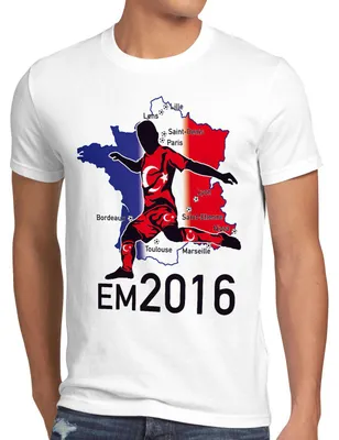 Produktbild von style3 EM 2026 Türkei Fan Herren T-Shirt Frankreich alle Spielorte Türkiye Turkey