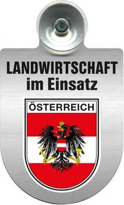 Produktbild von Einsatzschild für Windschutzscheibe incl. Saugnapf - Landwirtschaft im Einsatz - Wappen nach Wahl - 309460 Color - Region Österreich