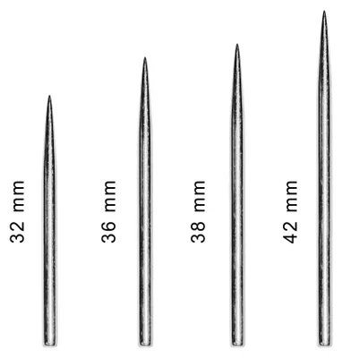 Produktbild von BULL'S Dart Point Silver - 38 mm -- 1 Satz