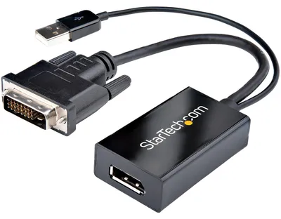 Produktbild von StarTech.com DVI-D auf DisplayPort Adapter, USB-Strom, 1920x1200