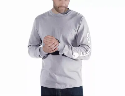 Produktbild von CARHARTT Sleeve Logo T-Shirt L/S Heather Grey T.S - EK231-HGY-S