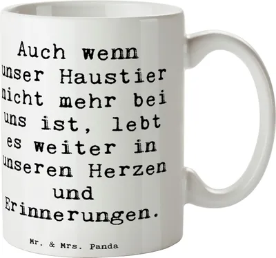 Produktbild von Mr. & Mrs. Panda Kaffeebecher Spruch Trauerbewältigung nach dem Verlust eines Haustiers - Weiß - Geschenk, Zuversicht, Gedenken Haustier, liebevolle Unterstützung, Tasse