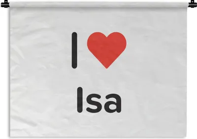 Produktbild von MuchoWow® Wandteppich Wandbehang Ich liebe - Isa - Girl 60x45 cm Tapisserie Dekoration Wandtuch - Das Schlafzimmer