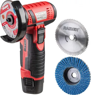 Immagine prodotto di Smerigliatrice angolare a batteria, smerigliatrice angolare senza fili con batteria, per la smerigliatura di metalli e plastica, con batteria al litio, lucidatrice elettrica, 12V 2Ah 75X10 mm Raider