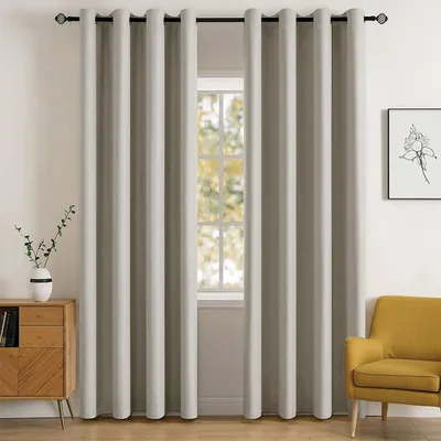 Productafbeelding van Verduisterende gordijnen, grijze kleur, set van 2, 225 cm lang