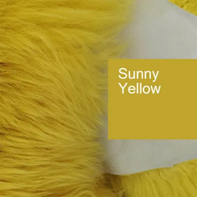 Produktbild von Top Öko Lammfell Schaffell Felle Yellow Sonnen Gelb Neu L-Xl 100Cm - 120Cm