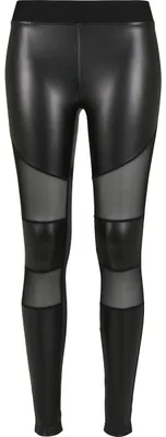 Produktbild von Urban Classics Damen Ladies Tech Mesh Faux Leather Leggings, Schwarz, S