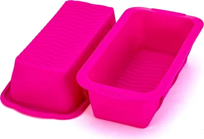 Produktbild von 2 Stück Kastenform 24.7 cm Flexxibel, Königskuchenform aus Silikon, Brotbackform für eindrucksvolle Kreationen, hochwertige Silikon-Kuchenform Rosa