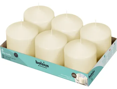 Image de Bougies cylindriques Bolsius Horeca 10/10 ivoire (6 pièces)