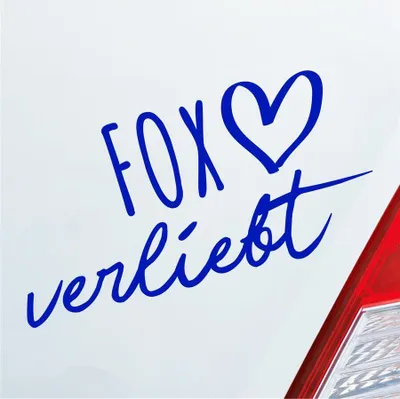 Produktbild von Auto Aufkleber Hellweg Druckerei Fox verliebt Fuchs Herz Liebe Car 19x19 cm Dunkelblau Sticker Heckscheibenaufkleber