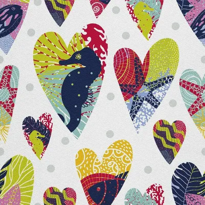 Image de OUTDOOR DECOSTOFFS OXFORD - Motif cœurs de mer I DX237