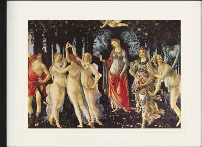 Produktbild von Sandro Botticelli Gerahmtes Bild Mit Edlem Passepartout | Wand-Bilder | Im Bilderrahmen - Der Frühling, Das Reich Der Venus 1482-1487 (60 x 80 cm)