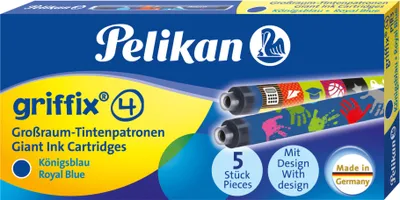 Produktbild von Pelikan 960583 griffix® atramentová kazeta pre plniace pero kráľovská modrá s motívmi assorted(P)