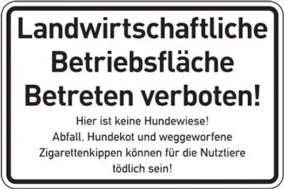 Produktbild von Dreifke® Hinweisschild, Landwirtschaftliche Betriebsfläche, 200 x 300 mm, Alu...