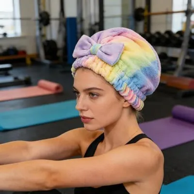 Produktbild von Saugfähiges Haartuch Mit Schleifen Design Antifrizz Turban Mit Schleife