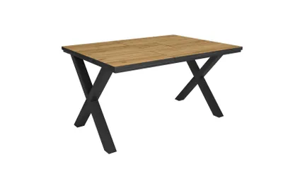 Produktbild von Esszimmertisch, 140x90x74cm, Für 6 Gäste, Stubentisch, Eiche Schwarz