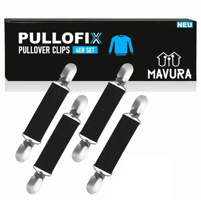 Image de PULLOFIX Kit de 4 clips de cols de pulls rétros Porte-manches Cardigan Agrafe Chemise
