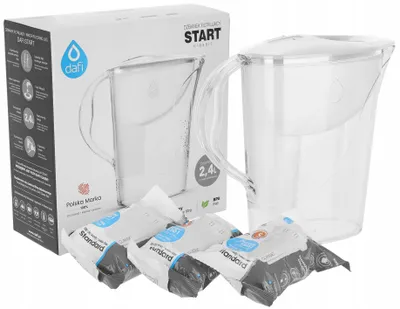 Dafi Wasserfilterkrug Start 2,4 l + 3x Filtereinsatz Classic 5KU-HNPIG 2,4 L