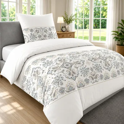 Produktbild von Malika® Bettwäsche 135x200 2 teilig | 100% Baumwolle | Bettwäsche Set mit 1 Bettbezug und 1 Kissenbezug, KI-generiertes Bild