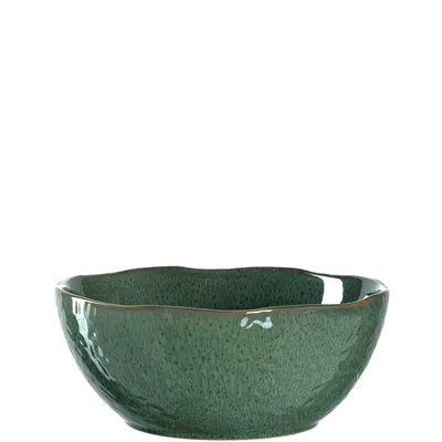 Produktbild von Leonardo Matera Keramik-Schalen, 2-er Set, spülmaschinengeeignete Salat-Schüsseln, 2 runde Schalen aus Steingut, grün, Ø 23,5 cm, 2600 ml, 018585