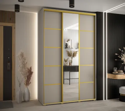 Produktbild von Kleiderschrank INDIRA 5 - 160/60 cm, Kaschmir/Gold