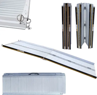 Immagine prodotto di WORHAN rampa per sedie a rotelle pieghevole 272kg rampa per sedie a rotelle mobile alluminio 215cm R7