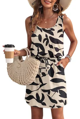 Produktbild von Ärmelloses U-Ausschnitt Sommerkleid mit Kordelzug