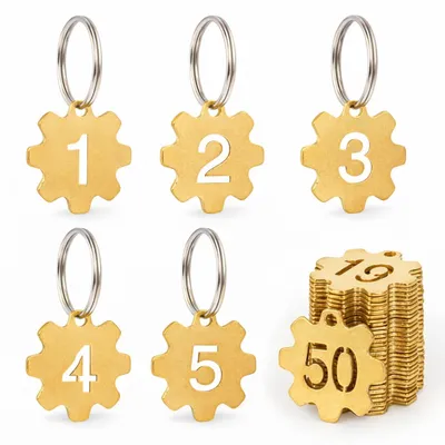 Immagine prodotto di Set di 40 portachiavi in ottone, numerati da 1 a 40