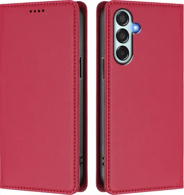 Obrázek produktu pro Kožené pouzdro pro Samsung Galaxy M52 5G, magnetické flipové pouzdro zPolyuretankůže se stojánkem Červená