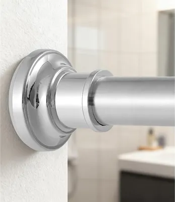 Image de Tringle à rideau télescopique en argent, sans perçage, réglable de 76 à 278 cm