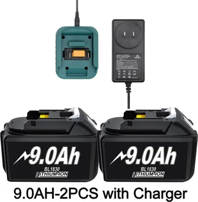 Immagine prodotto di Batteria di ricambio compatibile con Makita, 18V Li-Ion 18650, argento, adatta per BL1830/BL1860/BL1890 LXT400