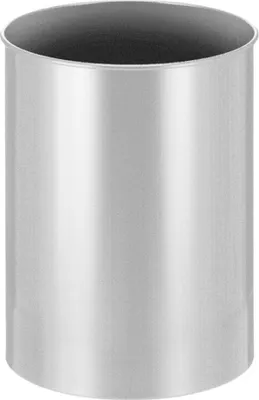 Produktbild von Stillvoller runder Metall Papierkorb | 30 Liter, HxØ 47x33,5cm | Silber