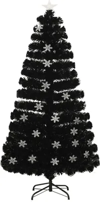 Immagine prodotto di vidaXL Albero di Natale con fiocchi di neve LED nero 120 cm fibra ottica