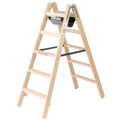 Produktbild von MUNK Stehleiter Holz 33810 beidseitig 2x5Stufen