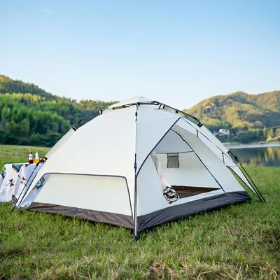 Imagen del producto de Tienda de campaña automática para 2-3 personas – Tienda pop-up, impermeable con revestimiento PU2000, protección UV UPF50+, mosquitera, montaje rápido hidráulico
