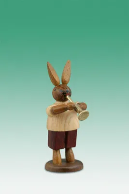 Produktbild von Osterdekoration Osterhase Musikant mit Trompete Höhe 7,5cm NEU