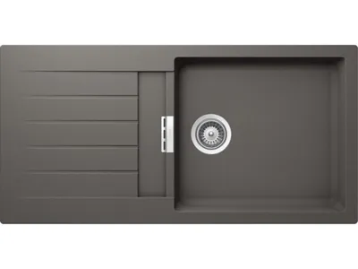 Produktbild von Schock Einbauspüle Signus D-100L A Silverstone Auflage inkl. Holzschneidbrett