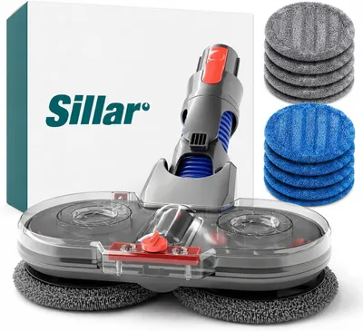 Produktbild von Sillar Elektrischer Wischaufsatz für Dyson V7 V8 V10 V11 V15 + 10 Mopppads Wassertank