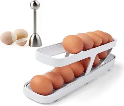 Image de Porte-œufs à deux rangées avec support pour les têtes d'œufs, automatique, pour la porte du réfrigérateur