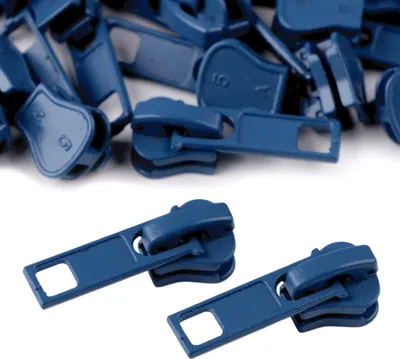 Produktbild von 10 Zipper für Profil-Reißverschlüsse, 5mm, freie Farbwahl,stahlblau