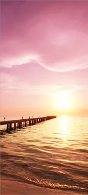 Produktbild von Türtapete Türposter Auf dem Weg zur Sonne Steg am Meer - Größe: 93 x 205 cm