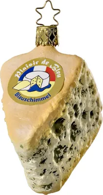 Produktbild von Christbaumschmuck Blauschimmelkäse Glas 8.5cm beige, 1 Stück