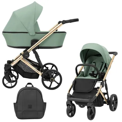 Produktbild von Kinderwagen Kunert Arizo Premium 2in1 - goldene Rahmenfarbe - Farbe: Mintgrün