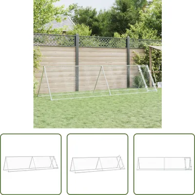 Produktbild von The Living Store Hühnerkäfig Silbern 400x105x91 cm Verzinkter Stahl