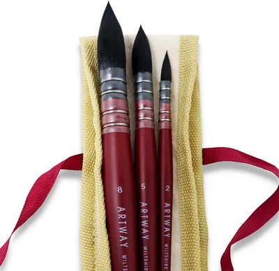 Productafbeelding van Synthetische Quill Mop Borstels voor Waterkleur - Ideaal voor aquarelverf en inkt - Set van 3 - 2/5