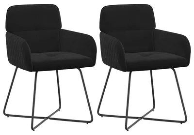Produktbild von vidaXL Esszimmerstühle 2 pcs Samt (V) Schwarz 59 x 56,5 x 86 cm