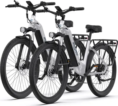 Imagen del producto de Bicicleta eléctrica Onesport de 27.5" (2 unidades), bicicleta eléctrica, bicicleta de asistencia eléctrica, batería de litio de 36V/18.2Ah, velocidad máxima de 25 km/h